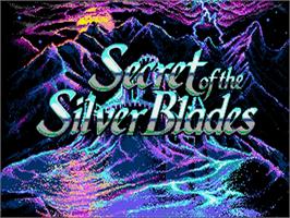 Title screen of Secret of the Silver Blades on the Commodore Amiga.