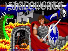 Title screen of Shadowgate on the Commodore Amiga.