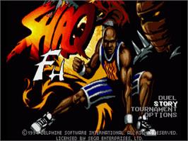 Title screen of Shaq Fu on the Commodore Amiga.