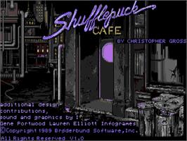 Title screen of Shufflepuck Cafe on the Commodore Amiga.