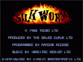 Title screen of Silk Worm on the Commodore Amiga.