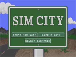 Title screen of Sim City on the Commodore Amiga.