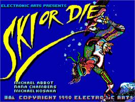 Title screen of Ski or Die on the Commodore Amiga.