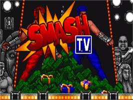 Title screen of Smash T.V. on the Commodore Amiga.