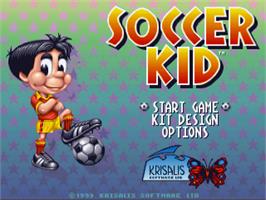 Title screen of Soccer Kid on the Commodore Amiga.