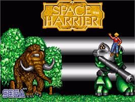 Title screen of Space Harrier on the Commodore Amiga.