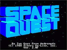 Title screen of Space Quest II: Vohaul's Revenge on the Commodore Amiga.