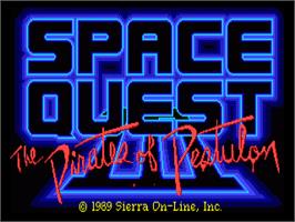 Title screen of Space Quest III: The Pirates of Pestulon on the Commodore Amiga.