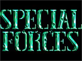 Title screen of Special Forces on the Commodore Amiga.