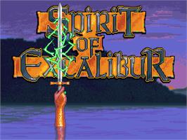 Title screen of Spirit of Excalibur on the Commodore Amiga.