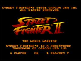 Title screen of Street Fighter II - The World Warrior on the Commodore Amiga.