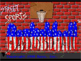 Title screen of Street Sports Basketball on the Commodore Amiga.