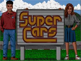 Title screen of Super Cars on the Commodore Amiga.