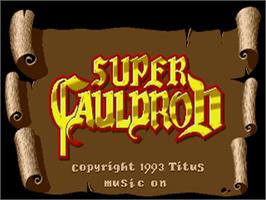 Title screen of Super Cauldron on the Commodore Amiga.