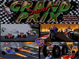 Title screen of Super Grand Prix on the Commodore Amiga.