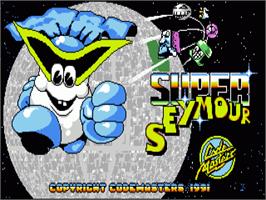 Title screen of Super Seymour Saves the Planet on the Commodore Amiga.