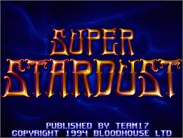 Title screen of Super Stardust on the Commodore Amiga.