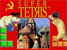 Title screen of Super Tetris on the Commodore Amiga.