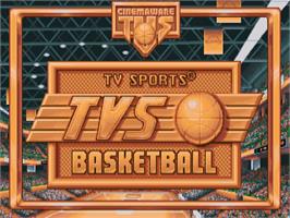 Title screen of TV Sports: Basketball on the Commodore Amiga.