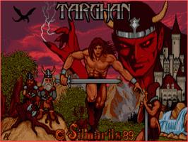 Title screen of Targhan on the Commodore Amiga.