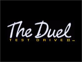 Title screen of Test Drive II Car Disk: The Supercars on the Commodore Amiga.