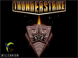 Title screen of Thunder Strike on the Commodore Amiga.