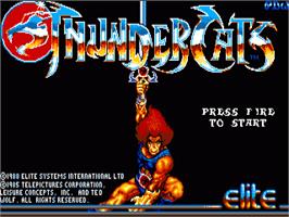 Title screen of Thundercats on the Commodore Amiga.