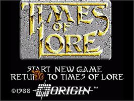 Title screen of Times of Lore on the Commodore Amiga.