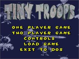 Title screen of Tiny Troops on the Commodore Amiga.