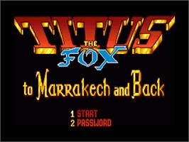 Title screen of Titus the Fox: To Marrakech and Back on the Commodore Amiga.