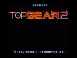 Title screen of Top Gear 2 on the Commodore Amiga.