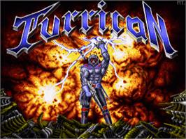 Title screen of Turrican on the Commodore Amiga.