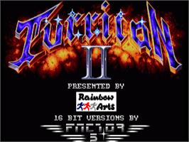 Title screen of Turrican II: The Final Fight on the Commodore Amiga.