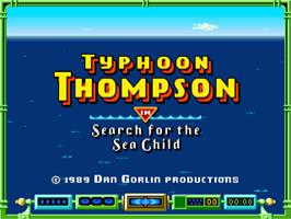 Title screen of Typhoon Thompson in Search for the Sea Child on the Commodore Amiga.