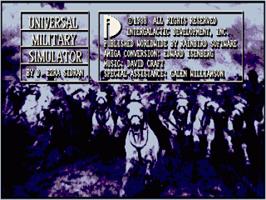 Title screen of UMS: The Universal Military Simulator on the Commodore Amiga.