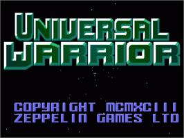 Title screen of Universal Warrior on the Commodore Amiga.
