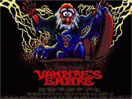 Title screen of Vampire's Empire on the Commodore Amiga.