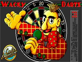 Title screen of Wacky Darts on the Commodore Amiga.