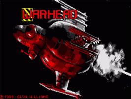 Title screen of Warhead on the Commodore Amiga.