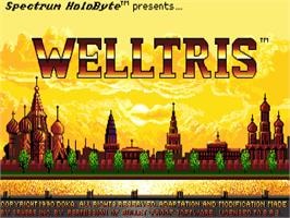 Title screen of Welltris on the Commodore Amiga.