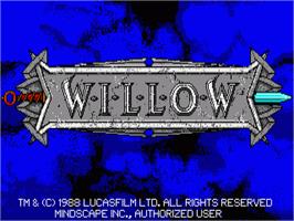 Title screen of Willow on the Commodore Amiga.