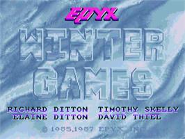 Title screen of Winter Games on the Commodore Amiga.