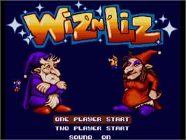 Title screen of Wiz 'n' Liz: The Frantic Wabbit Wescue on the Commodore Amiga.