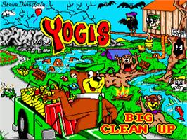 Title screen of Yogi's Big Clean Up on the Commodore Amiga.