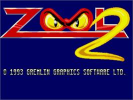 Title screen of Zool 2 on the Commodore Amiga.