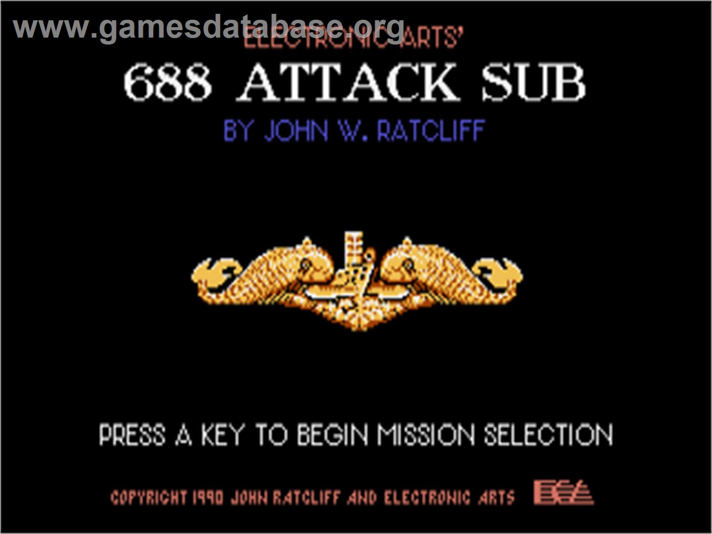 688 Attack Sub - Commodore Amiga - Artwork - Title Screen