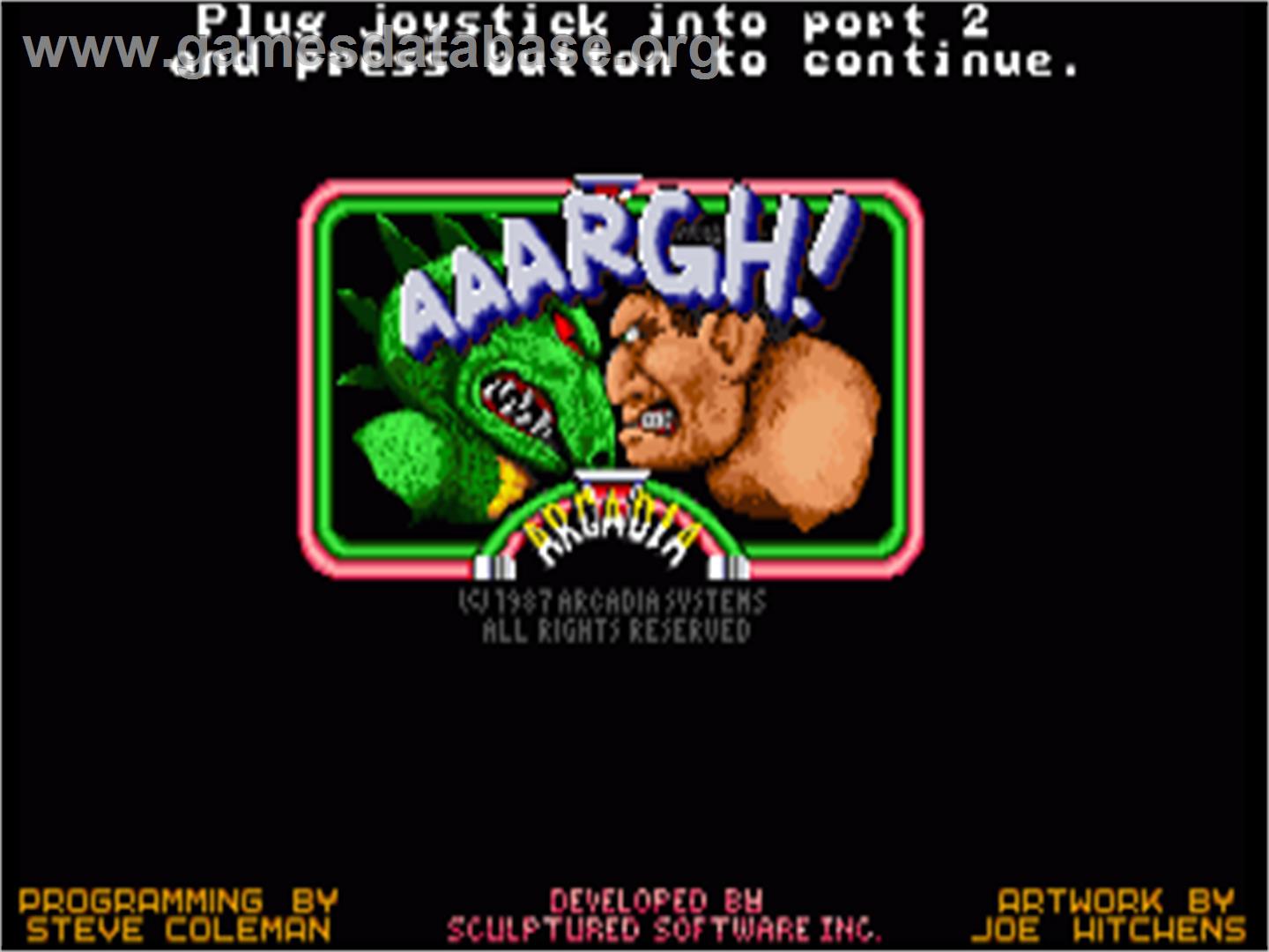 Aaargh - Commodore Amiga - Artwork - Title Screen