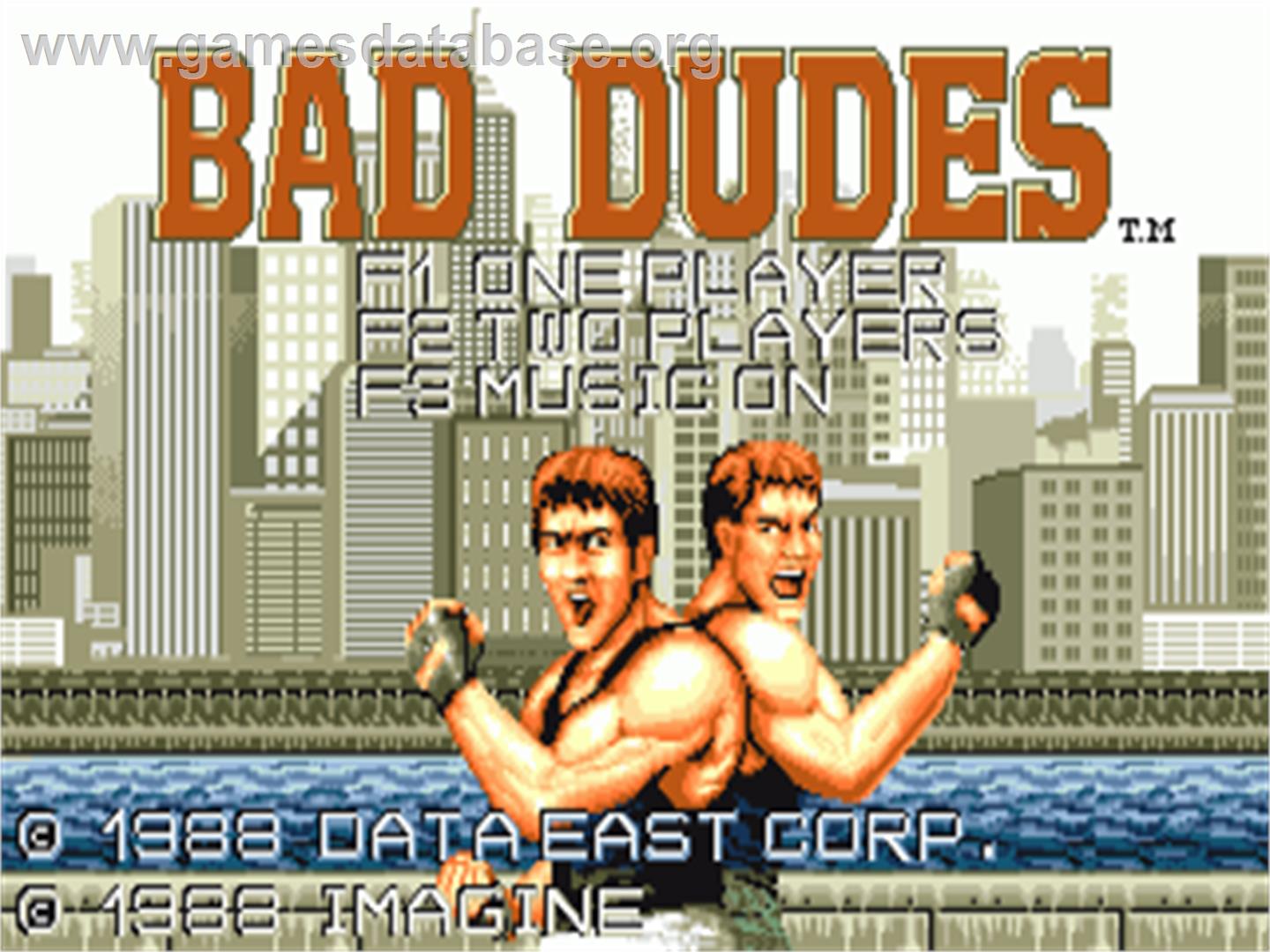Bad Dudes - Commodore Amiga - Artwork - Title Screen
