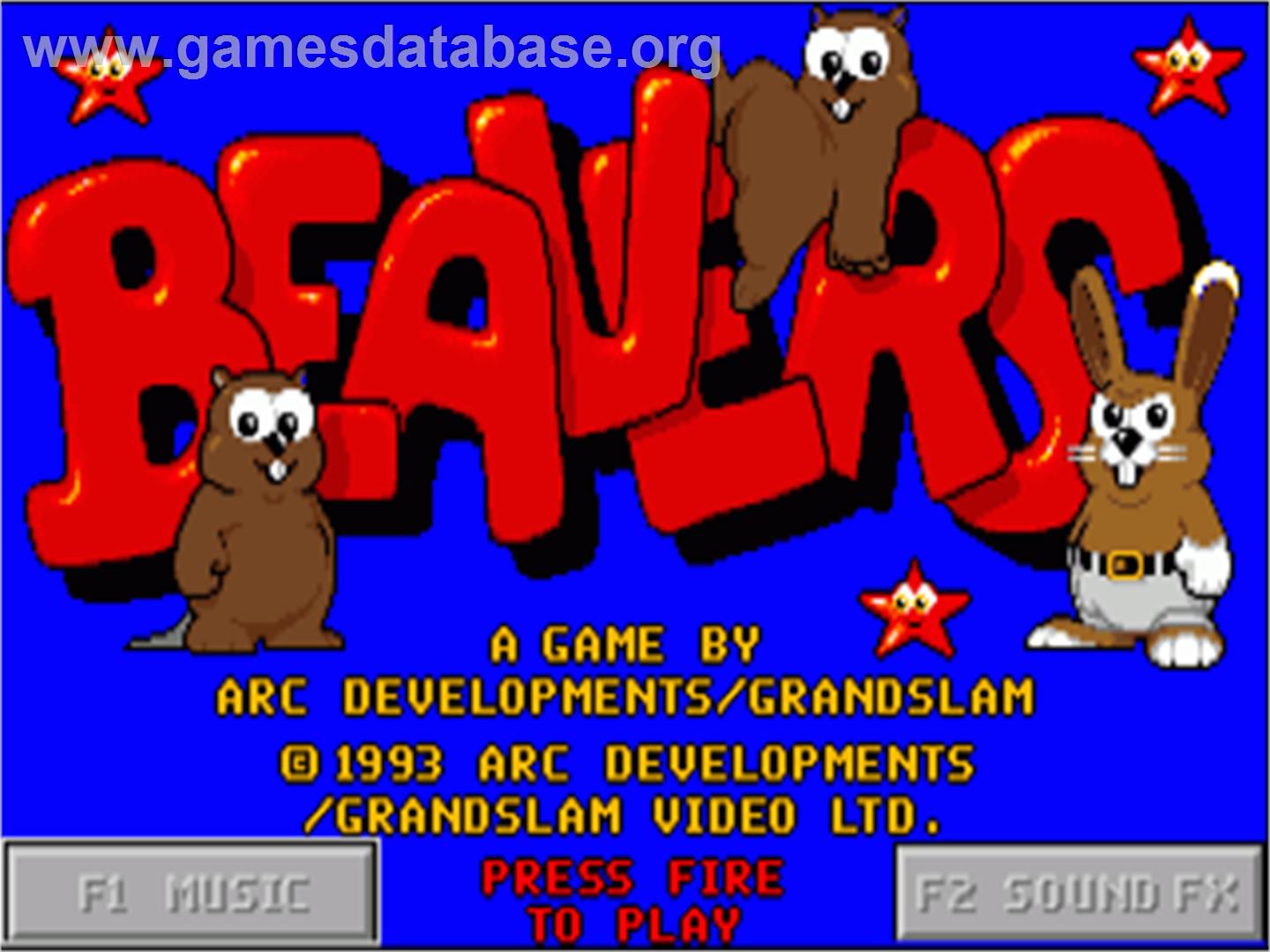 Beavers - Commodore Amiga - Artwork - Title Screen