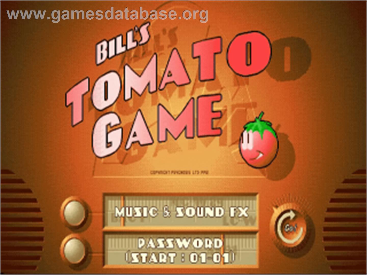 Bill's Tomato Game - Commodore Amiga - Artwork - Title Screen